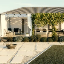 Living de exterior, proiect 3D. 