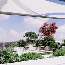 Living de exterior, proiect 3D. 