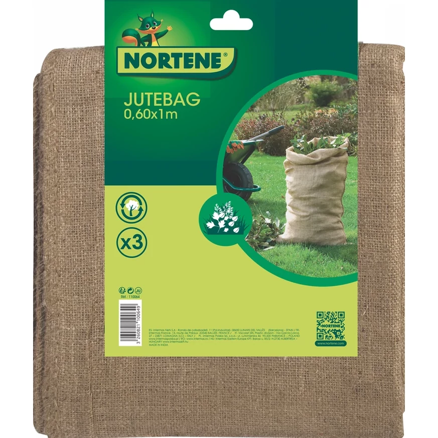 JUTEBAG sac natural din iută 60 x 100 cm - 3 buc
